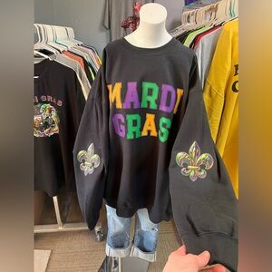 Brand new unisex crewneck sweatshirt, Mardi Gras